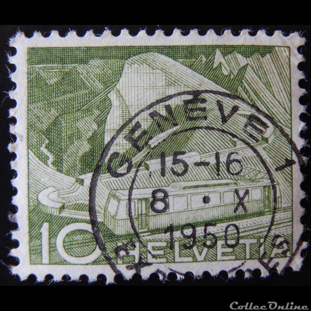Suisse 00483 Chemin de Fer de montagne au rocher de Naye 10cts de 1949 2 timbre europe suisse 00483 chemin de fer de montagne au rocher de naye 10cts de 1949
