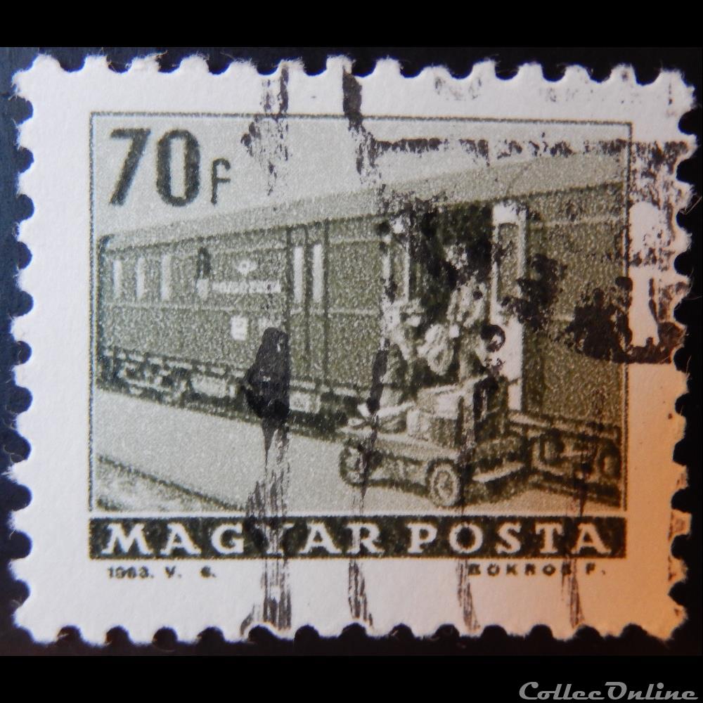 timbre europe hongrie 01561 wagon postal 70f de 1963