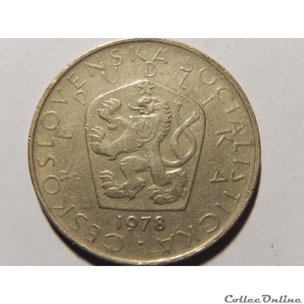 Tchécoslovaquie, 5 korun de 1978 2 monnaie monde republique tcheque tchecoslovaquie 5 korun de 1978