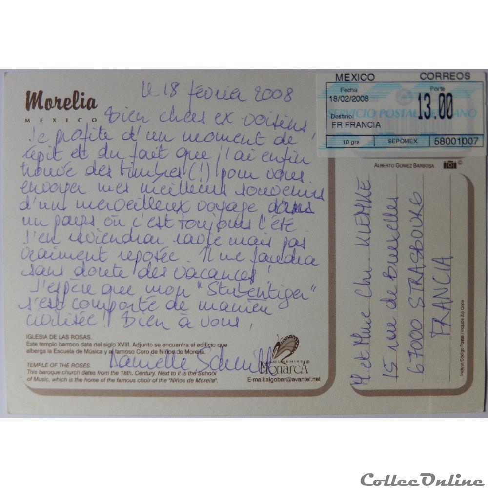 carte postale amerique ile de france cp du mexique morelia
