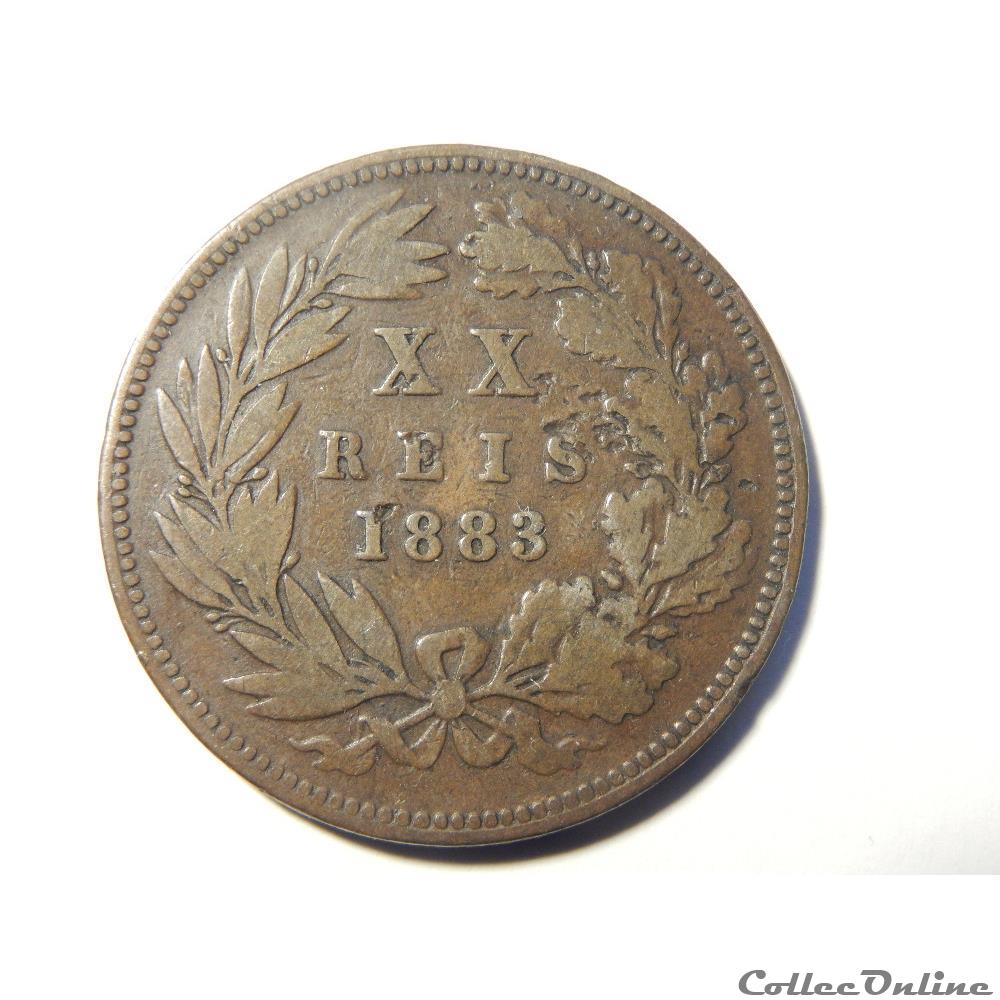 Portugal, 20 reis de 1883 monnaie monde portugal 20 reis de 1883