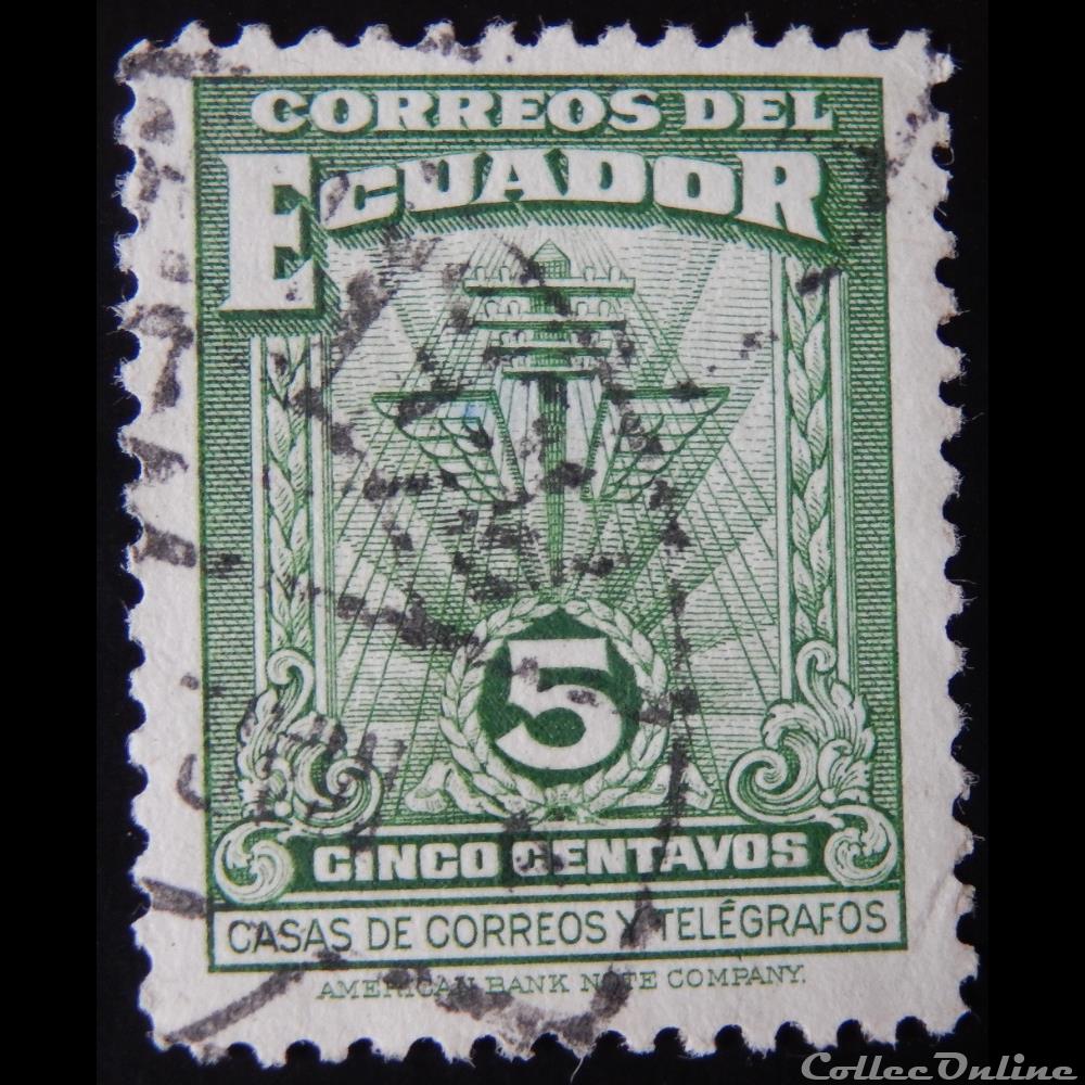 timbre amerique equateur b0014 symbole de la communication 5c de 1943
