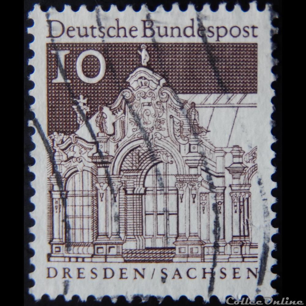 Allemagne RFA 00391 pavillon Zwinger, Dresden 10pf de 1967 3 timbre europe allemagne rfa 00391 pavillon zwinger dresden 10pf de 1967