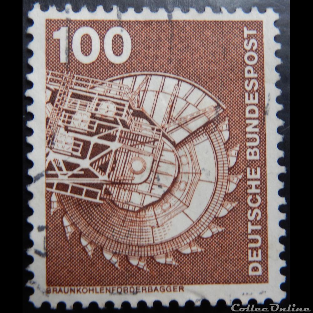 Allemagne RFA 00703 excavatrice de charbon 100pf de 1975 timbre europe allemagne rfa 00703 excavatrice de charbon 100pf de 1975