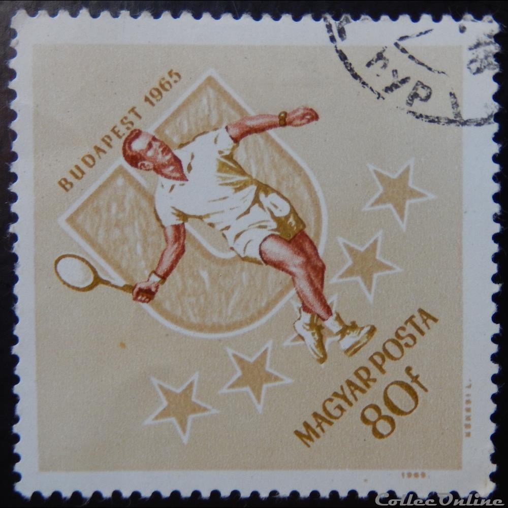 Hongrie 01758 tennis 80f de 1965 timbre europe hongrie 01758 tennis 80f de 1965