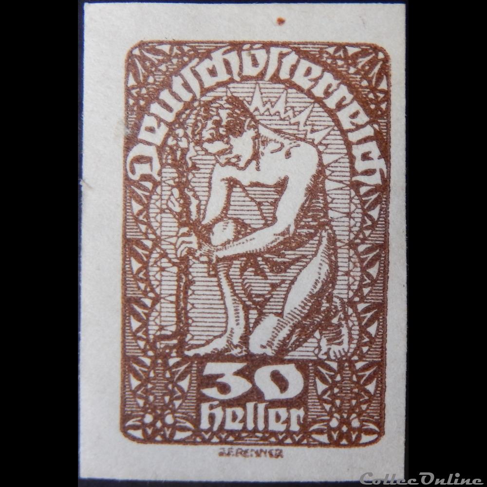 Autriche 00211 mythologie 30H de 1920 timbre europe autriche 00211 mythologie 30h de 1920