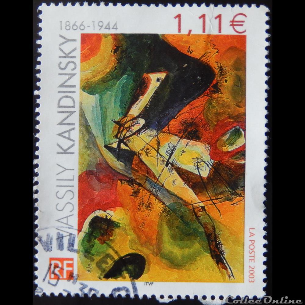 03585 Vassily Kandinsky 1866-1944 1.10€ de 2003 4 timbre france 03585 vassily kandinsky 1866 1944 1 10 de 2003