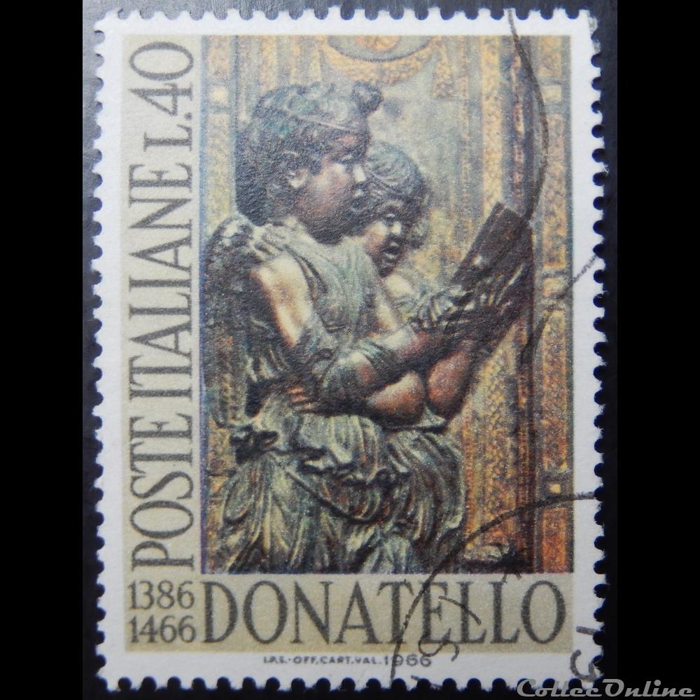 Italie 00954 Donatello, chant des anges 40 lires de 1966 timbre europe italie 00954 donatello chant des anges 40 lires de 1966