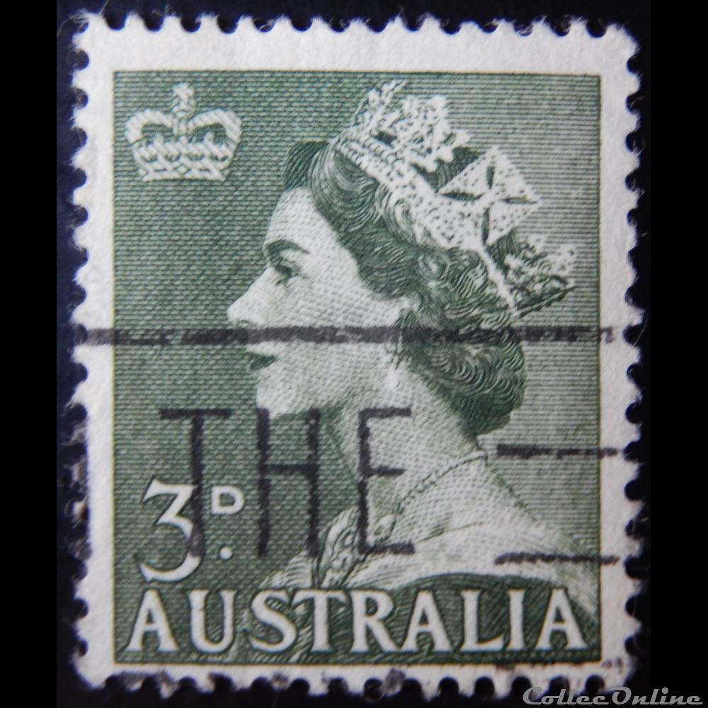 timbre oceanie australie 00197 reine elisabeth ii 5c de 1953