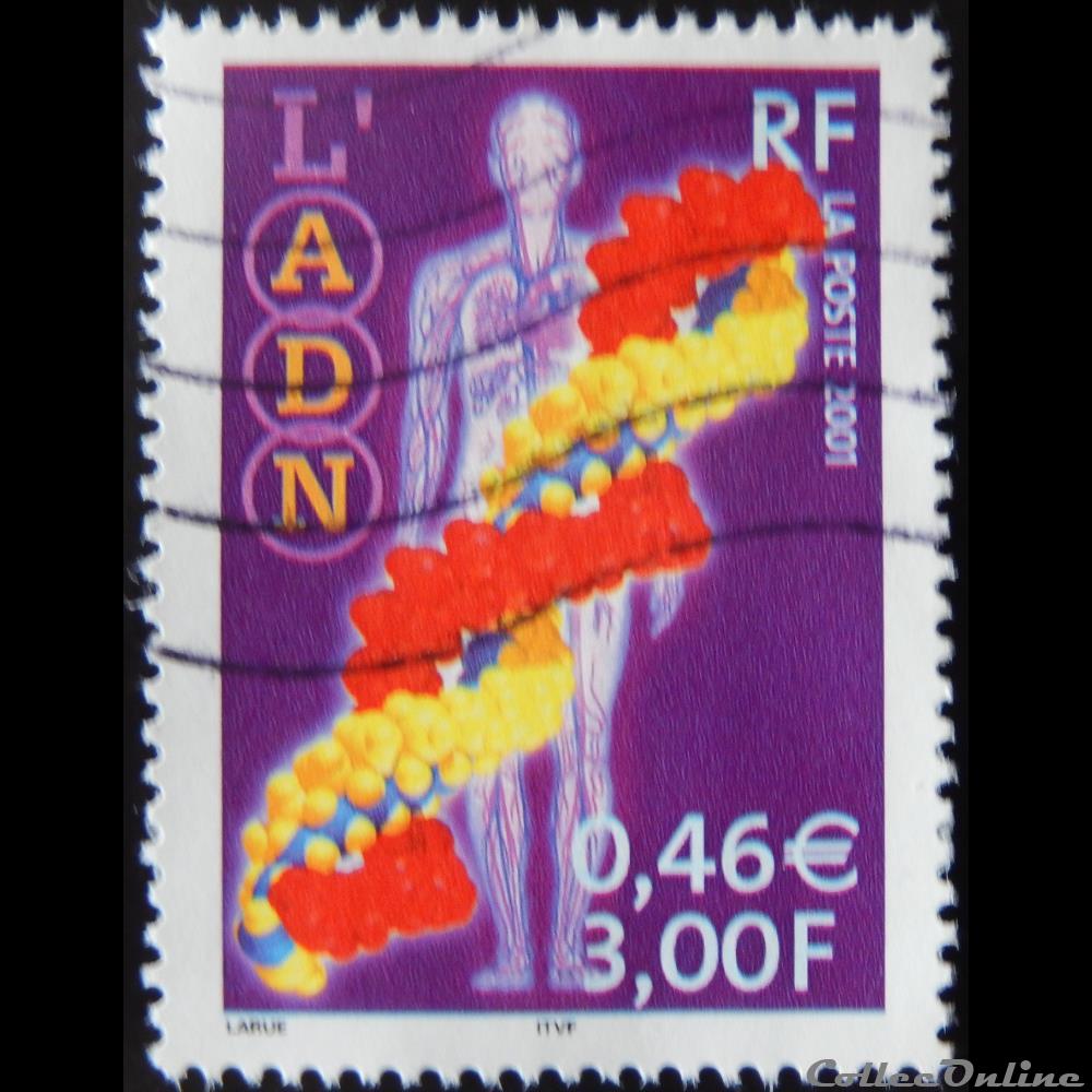03423 Sciences L´ADN 0,46 € - 3F de 2001 timbre france 03423 sciences l adn 0 46 3f de 2001