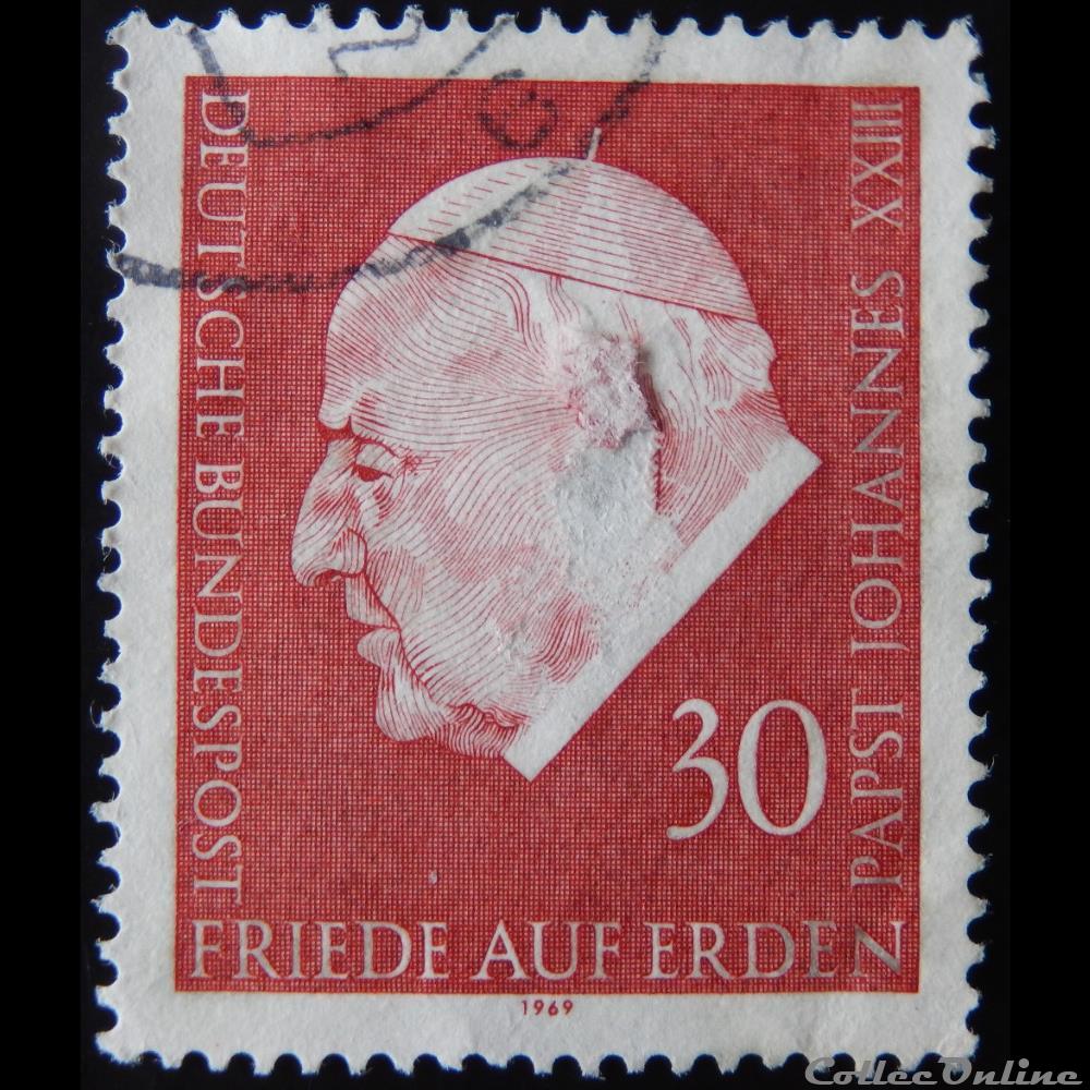Allemagne RFA 00467 Pape Jean 23 30pf de 1969 timbre europe allemagne rfa 00467 pape jean 23 30pf de 1969