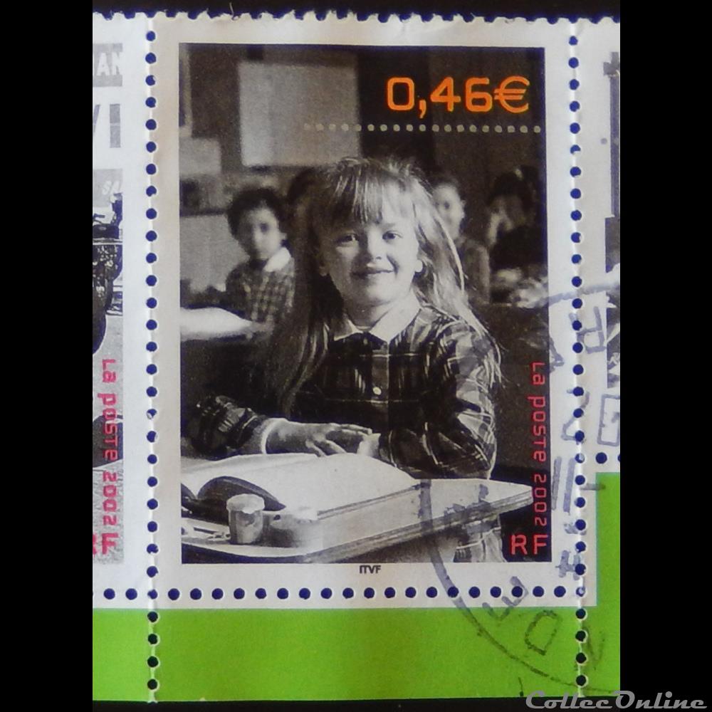 03522 Sur les bancs de l'école 0.46€ de 2002 timbre france 03522 sur les bancs de ecole 0 46 de 2002