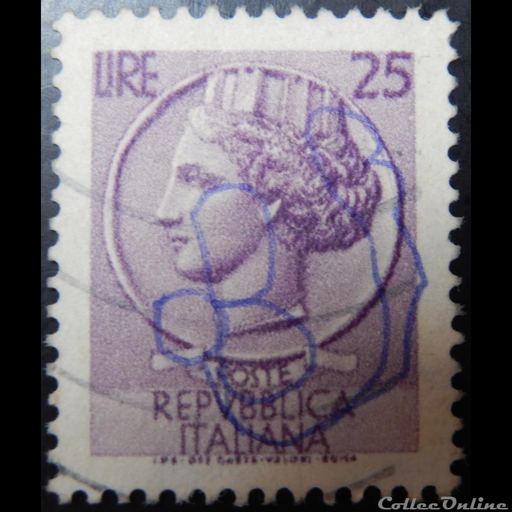 Italie 00652 pièce de Syracuse 25 lires de 1953 3 timbre europe italie 00652 piece de syracuse 25 lires de 1953
