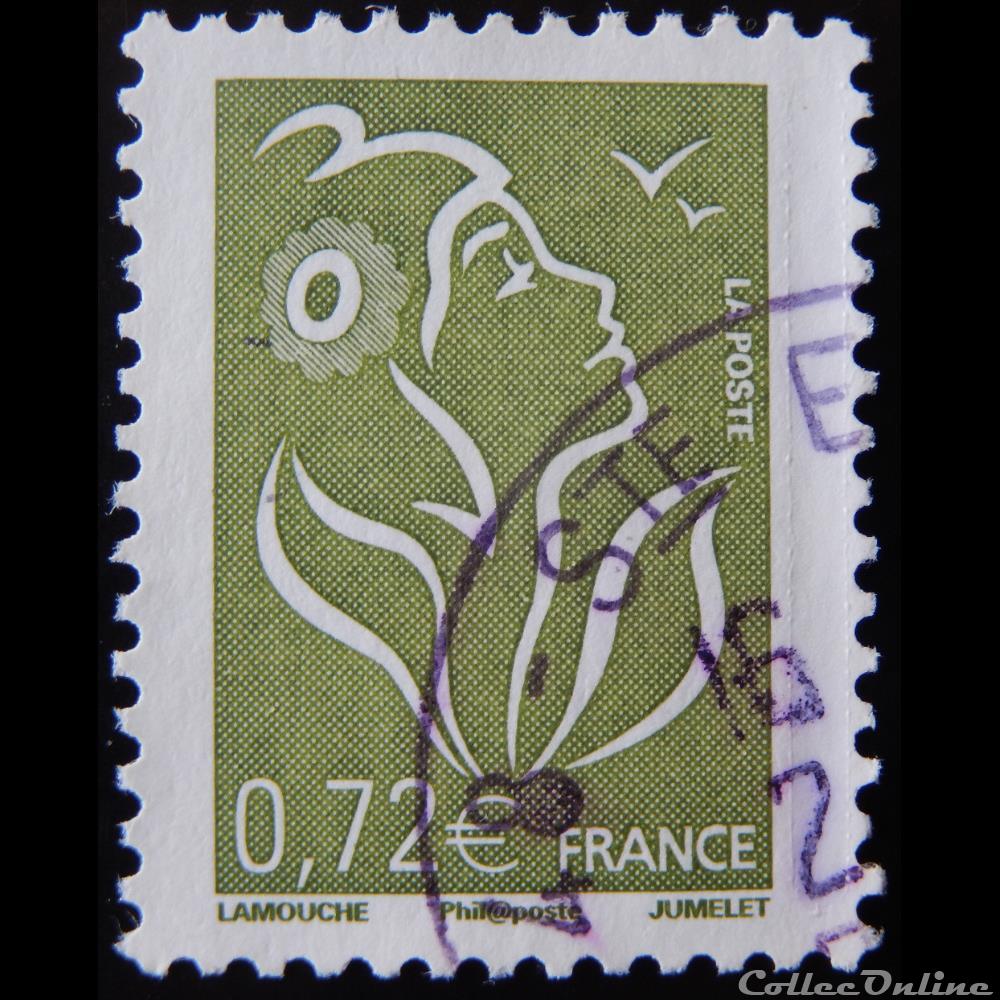 04154 Marianne de Lamouche 0,72 € vert-olive timbre france 04154 marianne de lamouche 0 72 vert olive