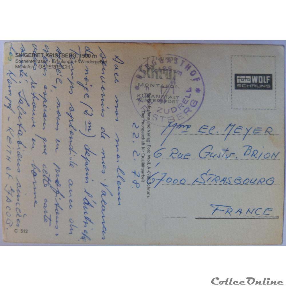 CP d'Autriche, Vorarlberg, Kristberg carte postale europe alsace cp autriche vorarlberg kristberg