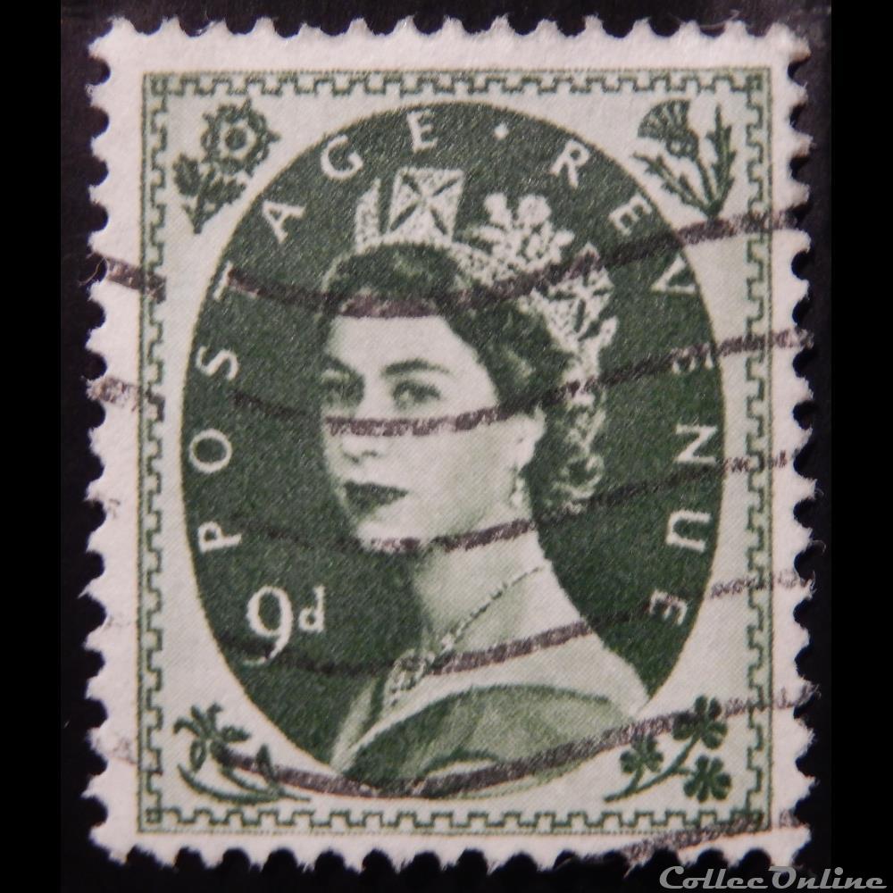 Royaume-Uni 00296 reine Elisabeth II 9d de 1955 2 timbre europe royaume uni 00296 reine elisabeth ii 9d de 1955