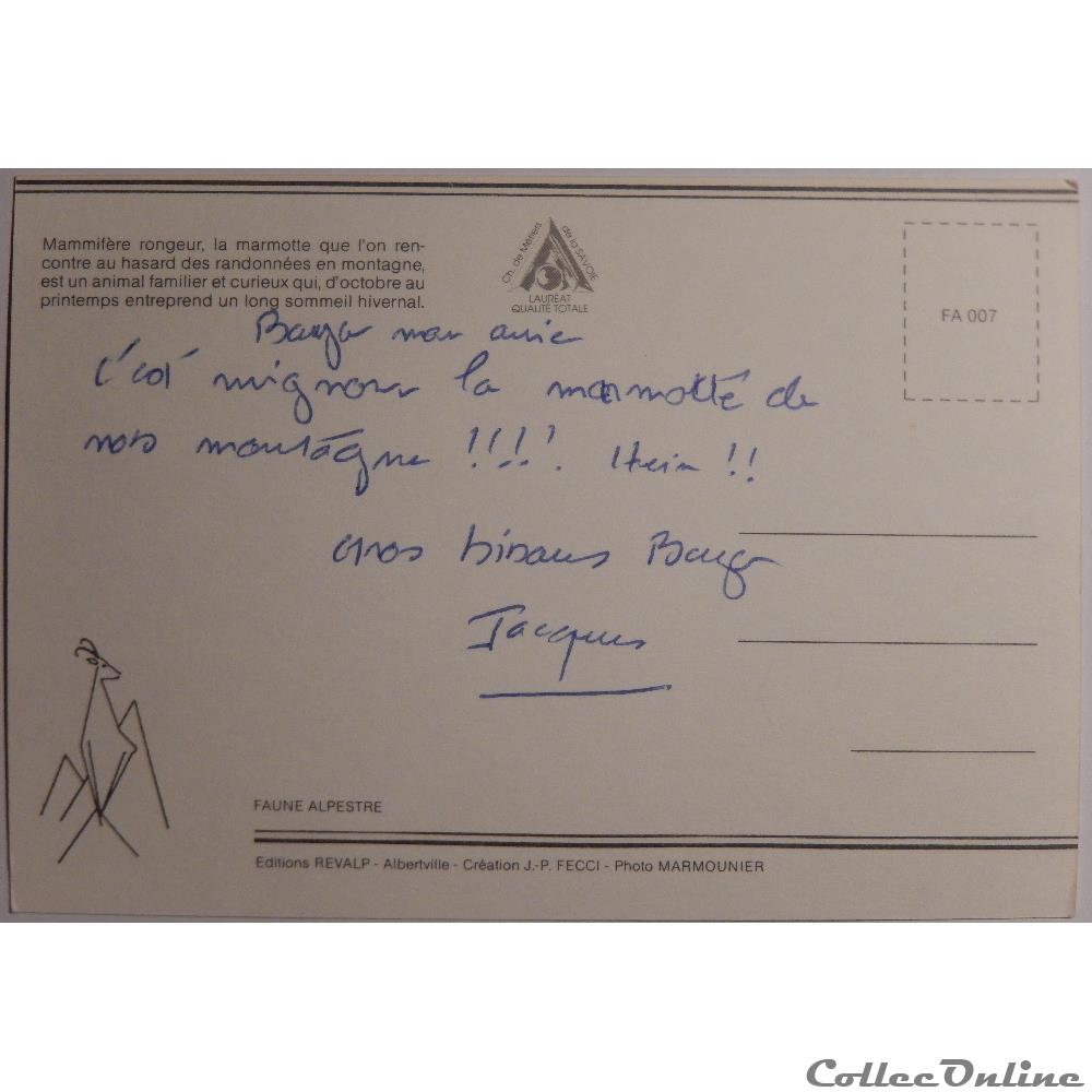 carte postale provence cote d azur cp animaux marmotte
