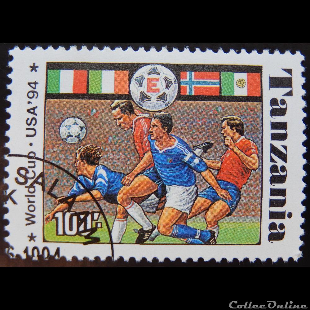 Tanzanie 01715D Championnat du monde de Football de 1994 groupe E 100 TSh timbre afrique tanzanie 01715d championnat du monde de football de 1994 groupe e 100 tsh