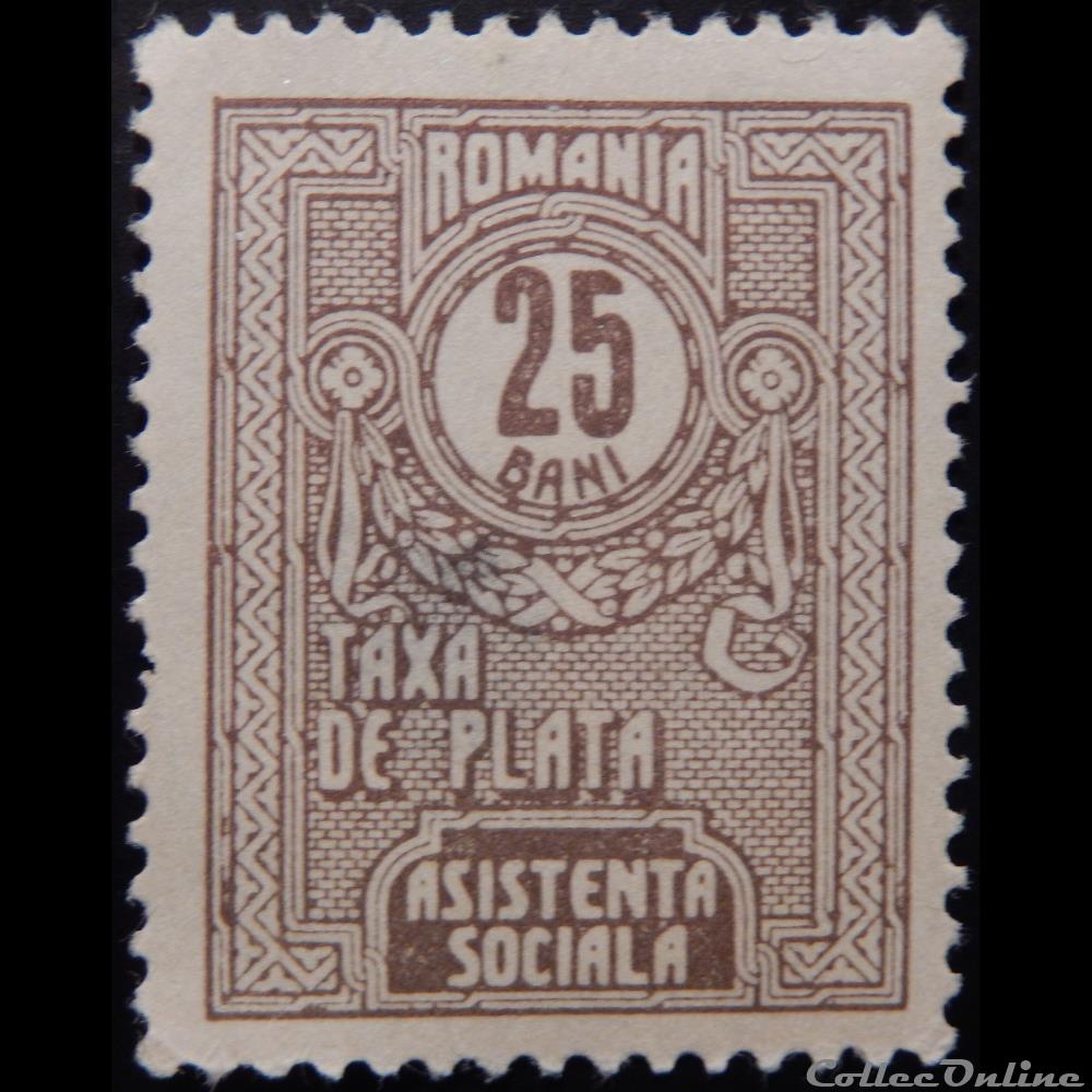 timbre europe roumanie t0076 assistance sociale 25 bani de 1926