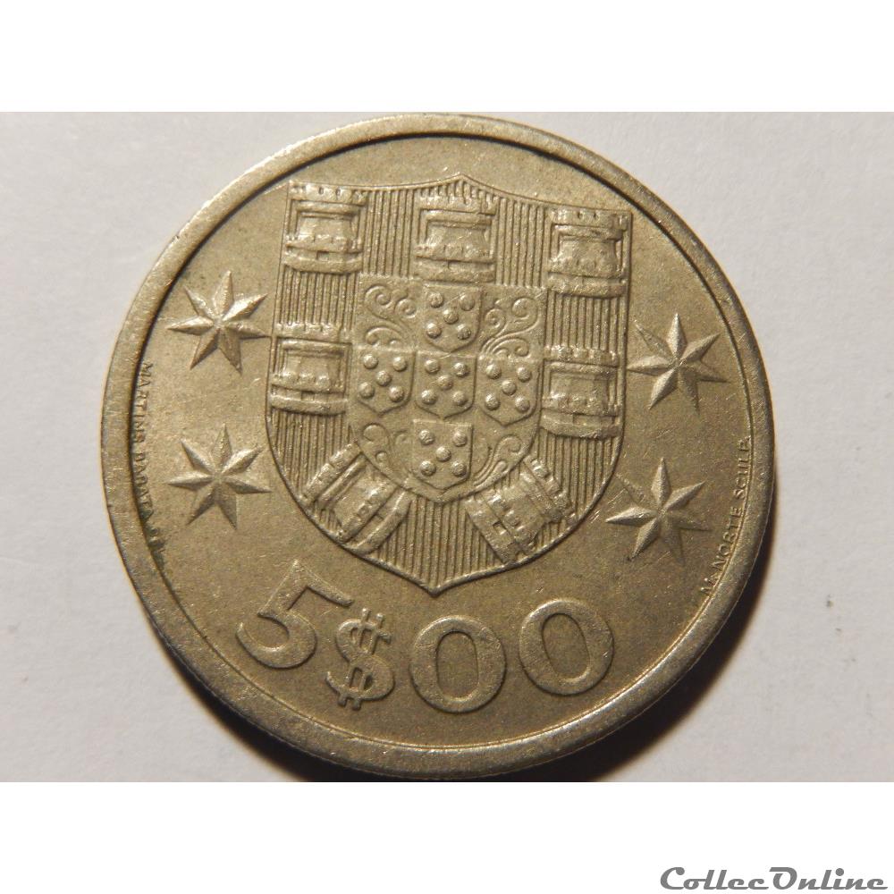 Portugal, 5 escudos de 1966 monnaie monde portugal 5 escudos de 1966