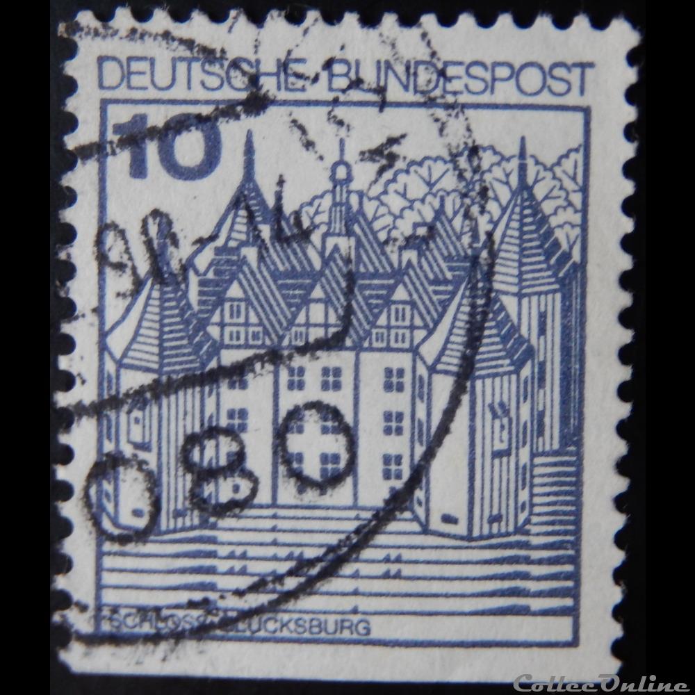 Allemagne RFA 00762B château de Glücksburg 10pf de 1977 timbre europe allemagne rfa 00762b chateau de glucksburg 10pf de 1977