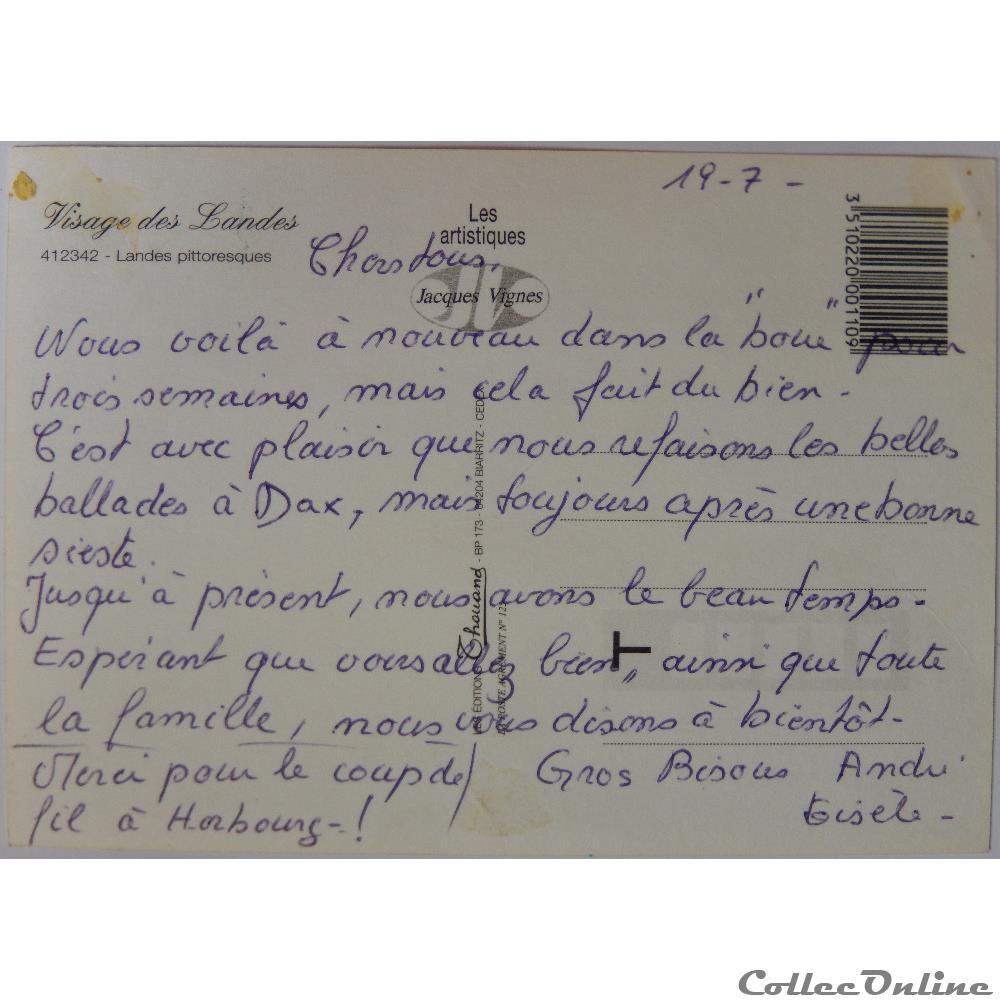 carte postale france aquitaine cp des landes