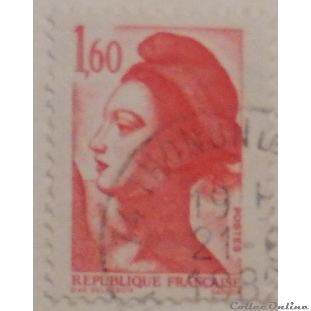 02187 La République, type Liberté - 1F60 rouge de 1982 2 timbre france 02187 la republique type liberte 1f60 rouge de 1982