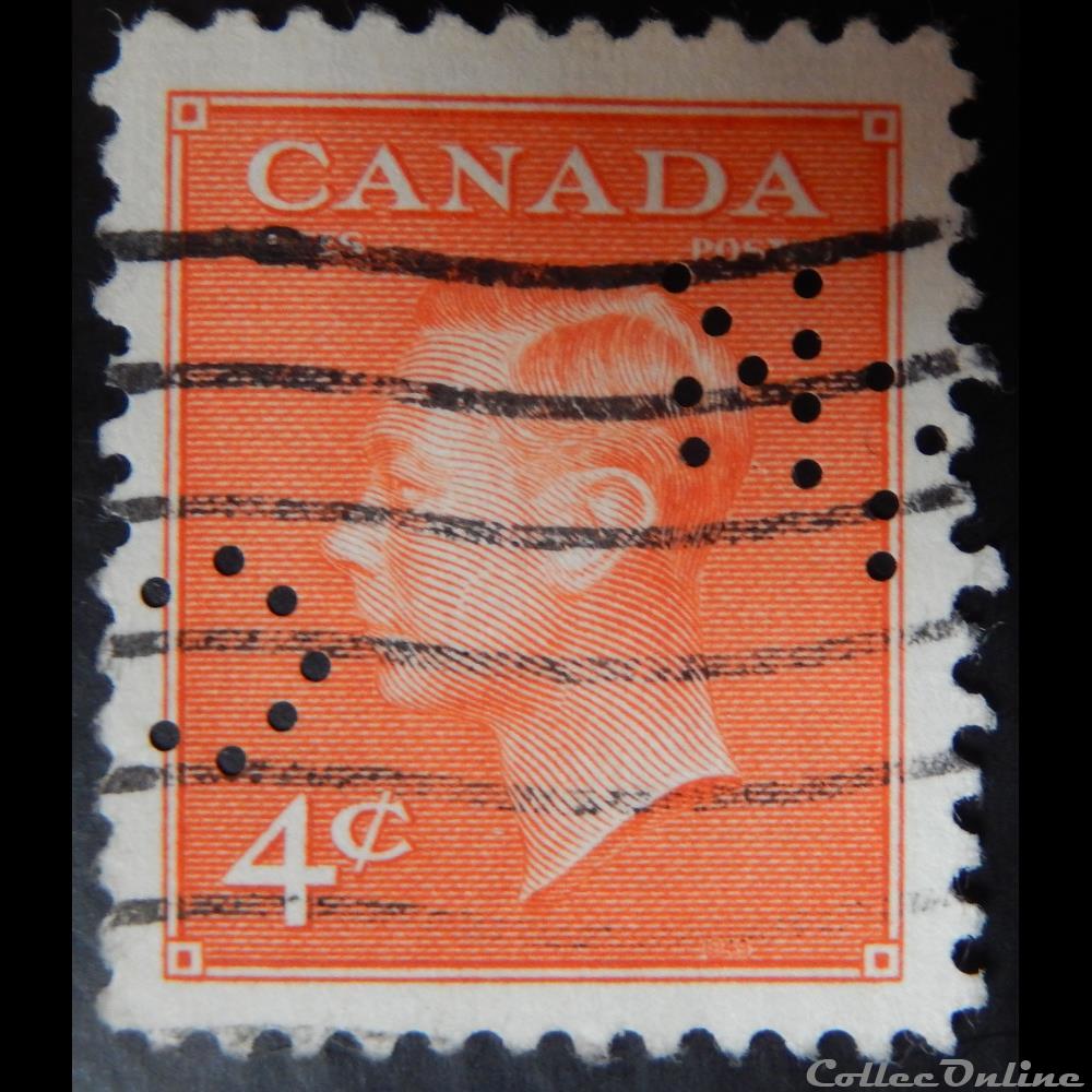 timbre amerique canadum canada 00239 roi george vi 4c de 1949