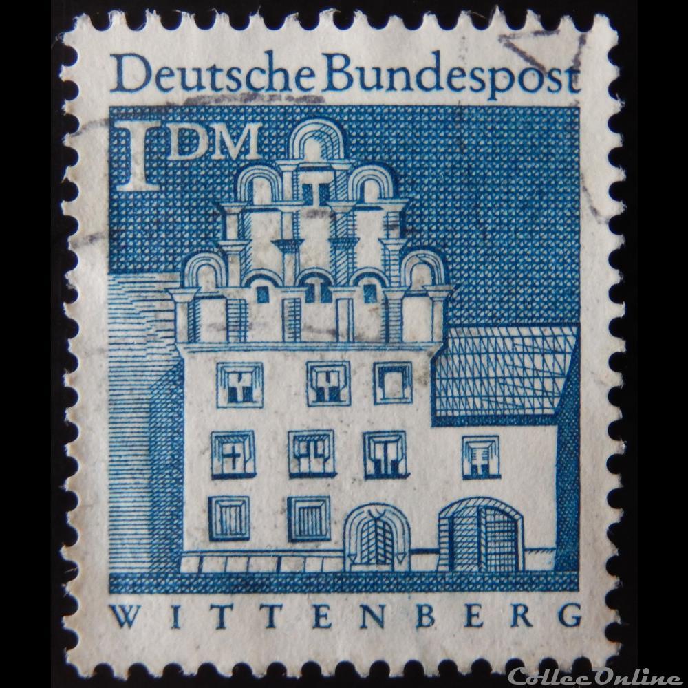 timbre europe allemagne rfa 00360 maison melanchthon wittenberg 1dm de 1966