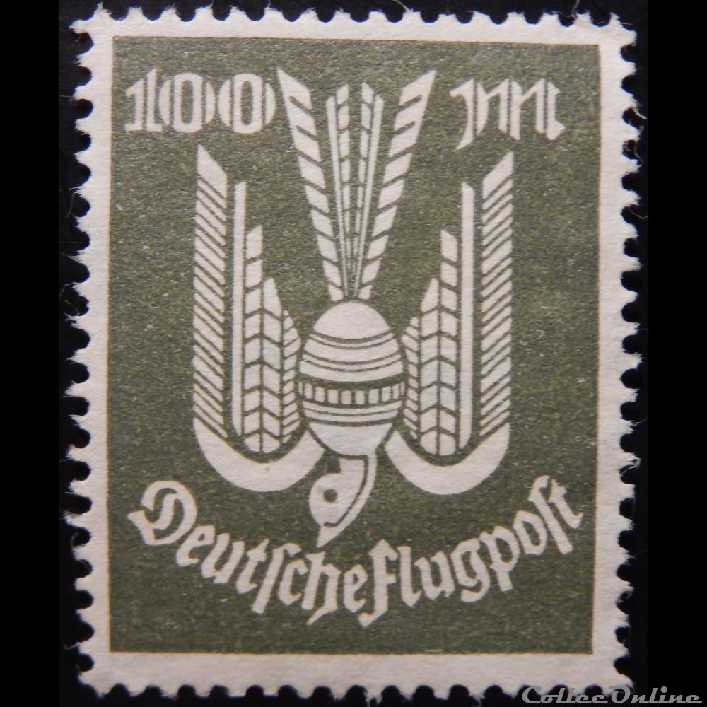 timbre europe allemagne reich pa0018 pigeon 100rm de 1923