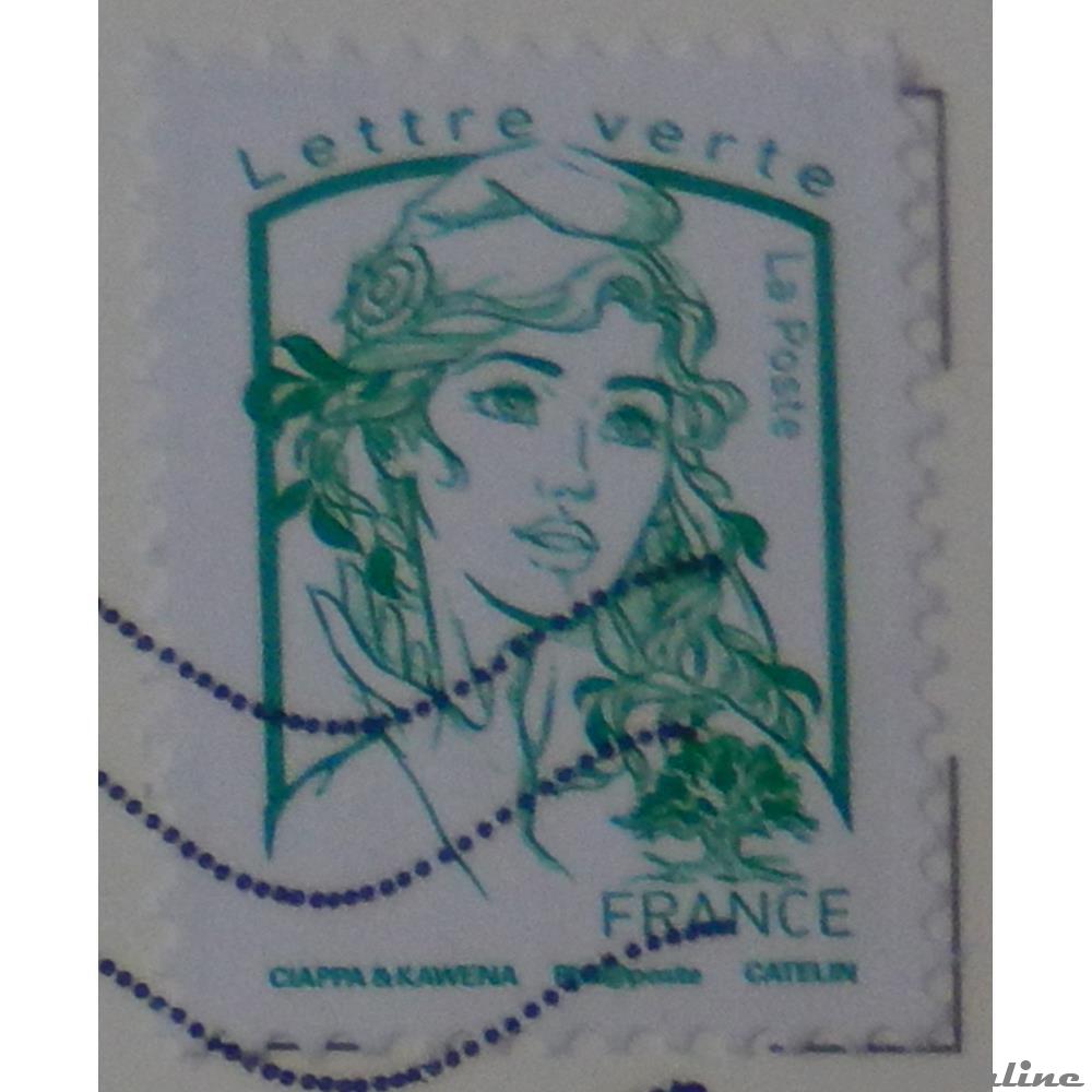 timbre france 05015 marianne et la jeunesse lettre verte de 2016