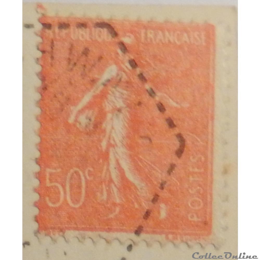 timbre france 00199 semeuse lignee 50c rouge de 1926