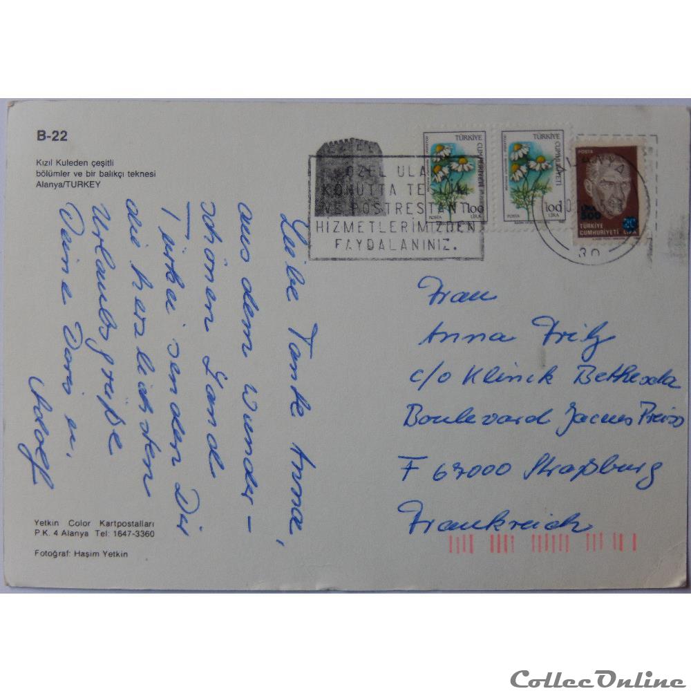 carte postale europe alsace cp de turquie alanya