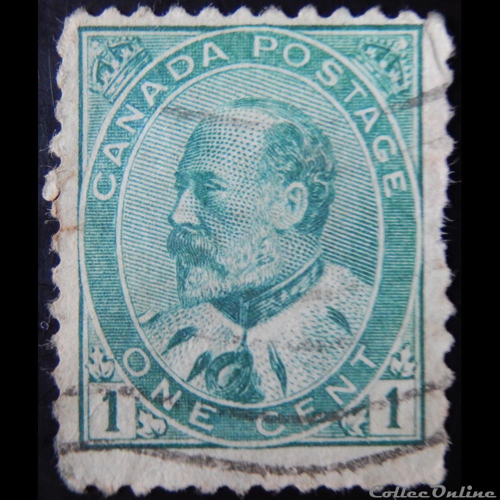 Canada 00078 roi Edward VII 1c de 1903 timbre amerique canadum canada 00078 roi edward vii 1c de 1903