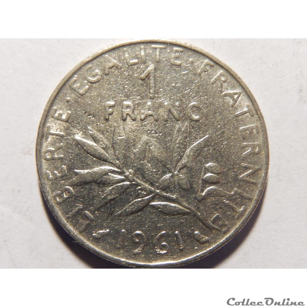 1 franc semeuse 1961 monnaie france moderne 1 franc semeuse 1961