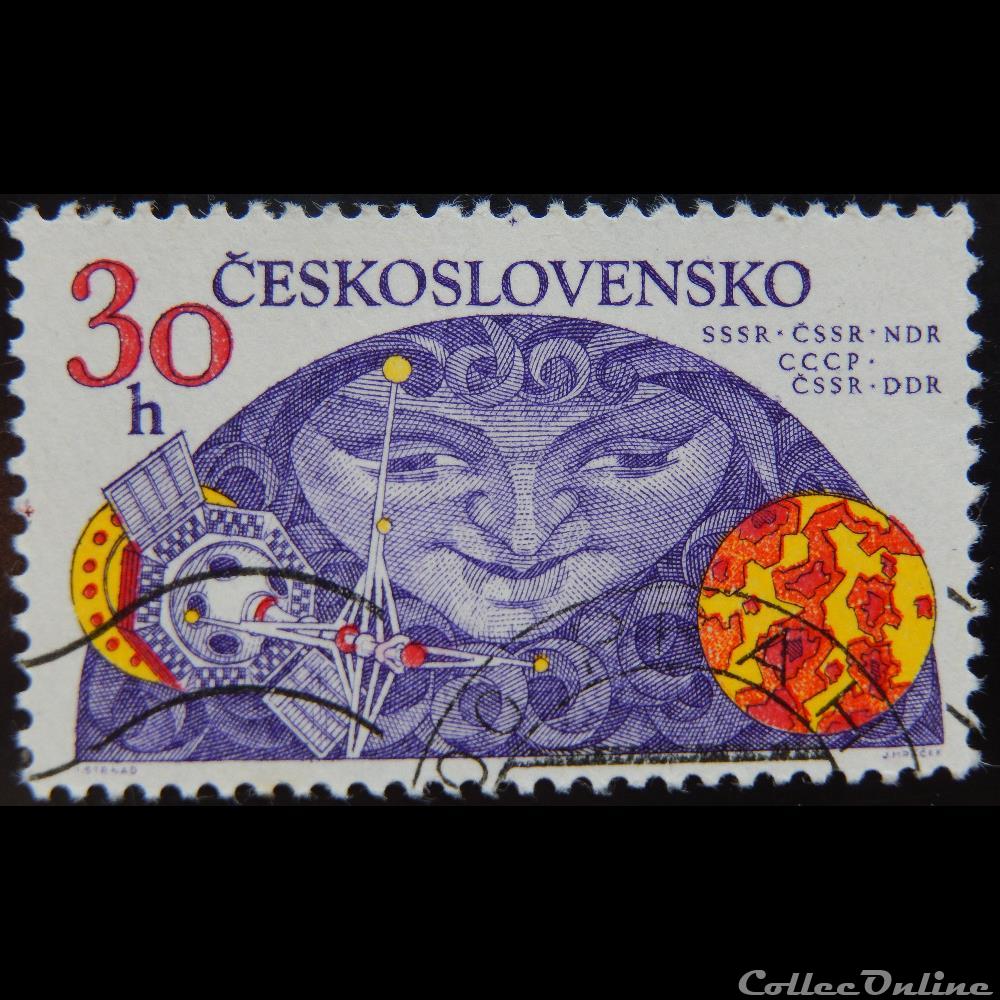 Tchécoslovaquie 02123 recherche spatiale 30 h de 1975 timbre europe republique tcheque tchecoslovaquie 02123 recherche spatiale 30 h de 1975