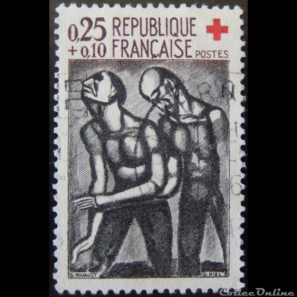 timbre france 01324 croix rouge 0 25f