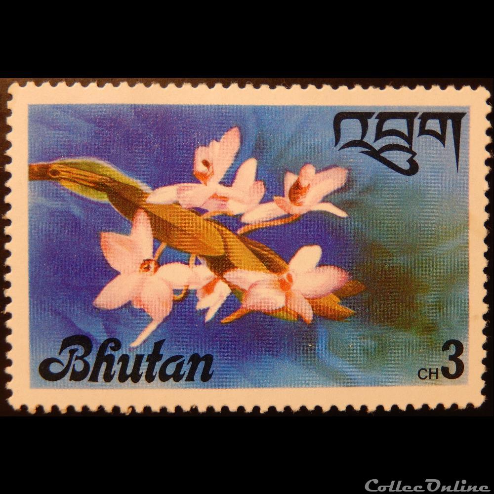 Bhoutan 00510 orchidé Dendrobium parishii 3ch 1976 timbre asie bhoutan 00510 orchide dendrobium parishii 3ch 1976