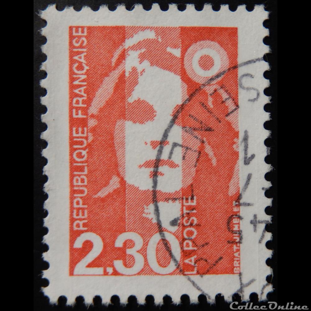 timbre france 02614 marianne de briat 2f30 rouge de 1990
