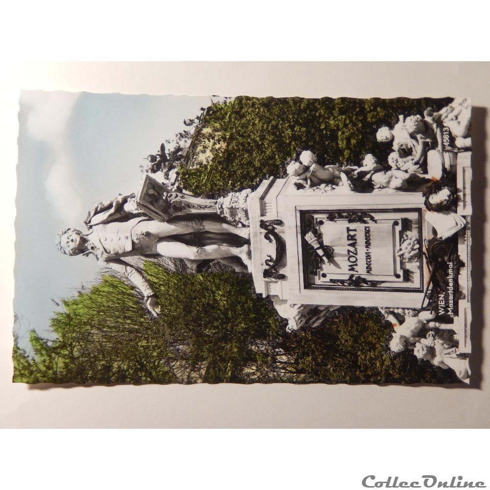 carte postale europe provence cote azur cpa autriche vienne statue de mozart