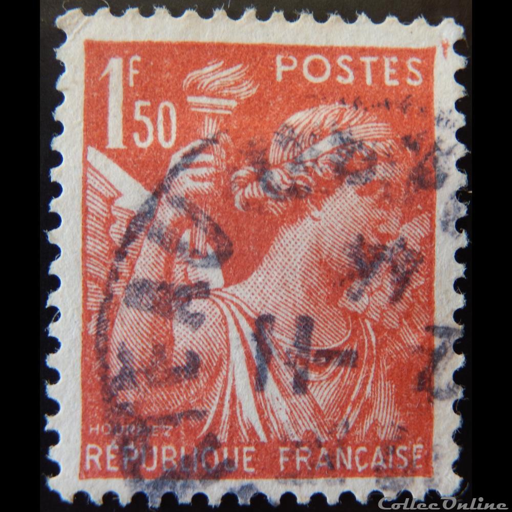00652 Iris 1F50 rouge-brun 2ème série timbre france 00652 iris 1f50 rouge brun 2eme serie