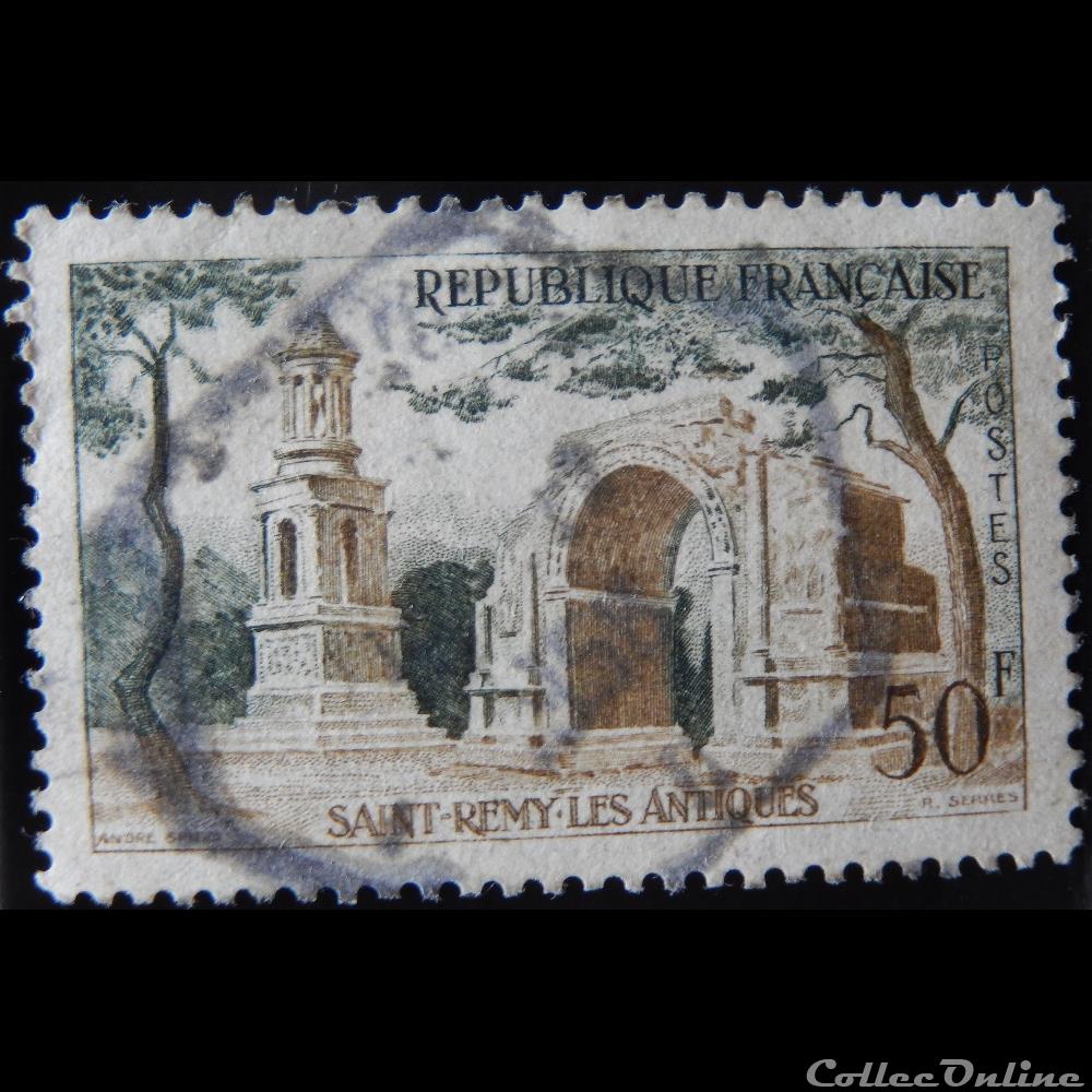 timbre france 01130 saint remy de provence les antiques 50f de 1957