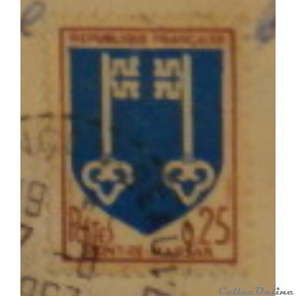01469 Blason de Mont de Marsan 0.25F 4 timbre france 01469 blason de mont de marsan 0 25f