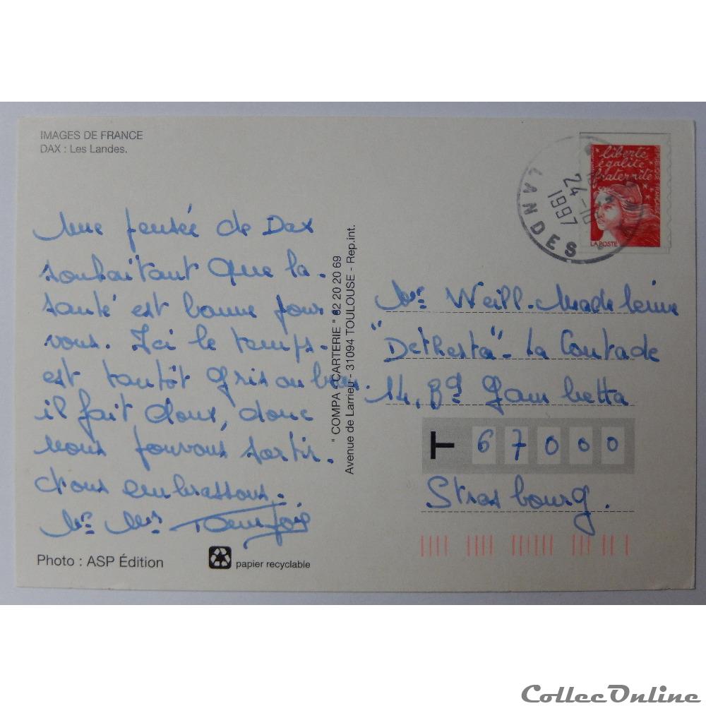 carte postale france aquitaine cp des landes dax