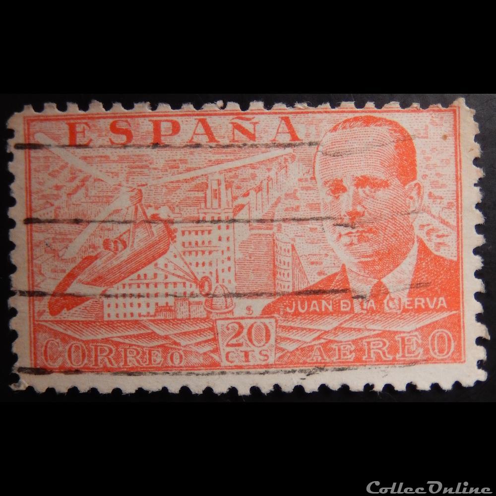 Espagne PA0217 Juan de la Cierva 20c de 1942 timbre europe espagne pa0217 juan de la cierva 20c de 1942