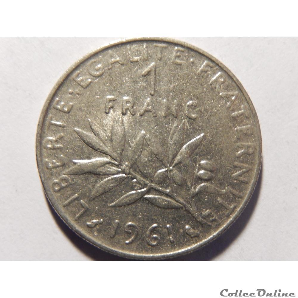 1 franc semeuse 1961 monnaie france moderne 1 franc semeuse 1961