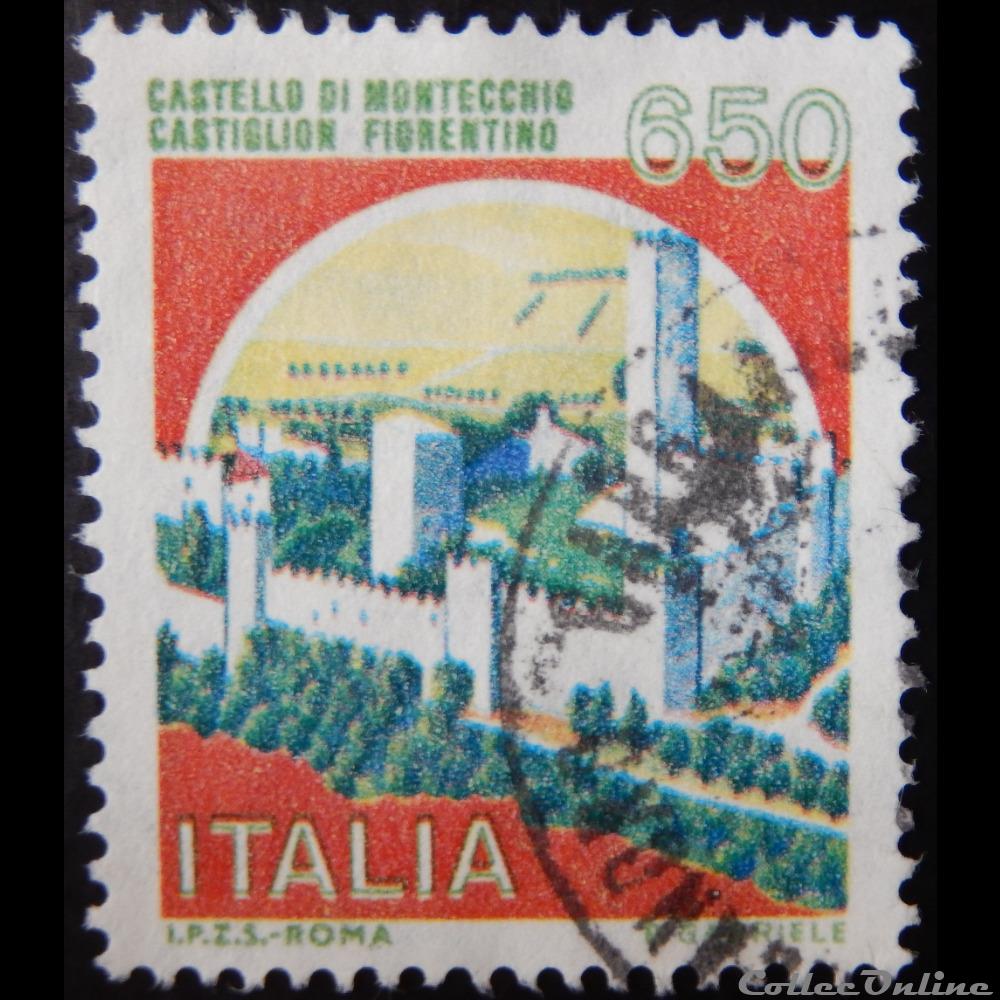 timbre europe italie 01694 chateau de montecchio 650 lires de 1986
