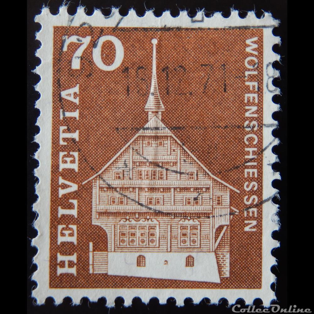 Suisse 00795 Lussy-Höchhus, Wolfenschiessen, Nidwalden 70cts de 1967 timbre europe suisse 00795 lussy hochhus wolfenschiessen nidwalden 70cts de 1967
