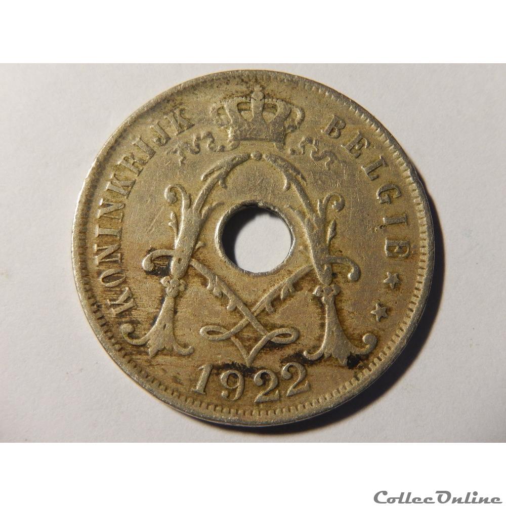 monnaie monde belgique 25 centimes 1922