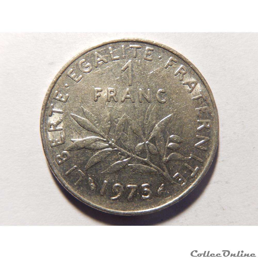 1 franc semeuse 1975  Monnaies  Monde  France  Cinquième République